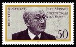 Post stamp with picture of Jean Monnet