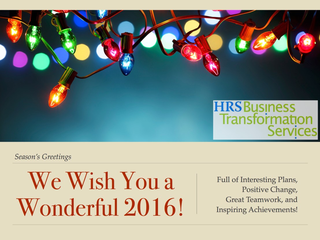 Season's Greetings card with colored lamps